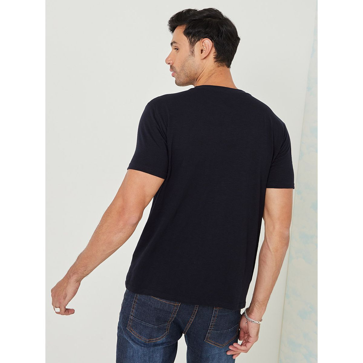 Styli Henley Neck Slub Fabric T-shirt-men-clothing-tshirtsandpolos-tshirts-image-4