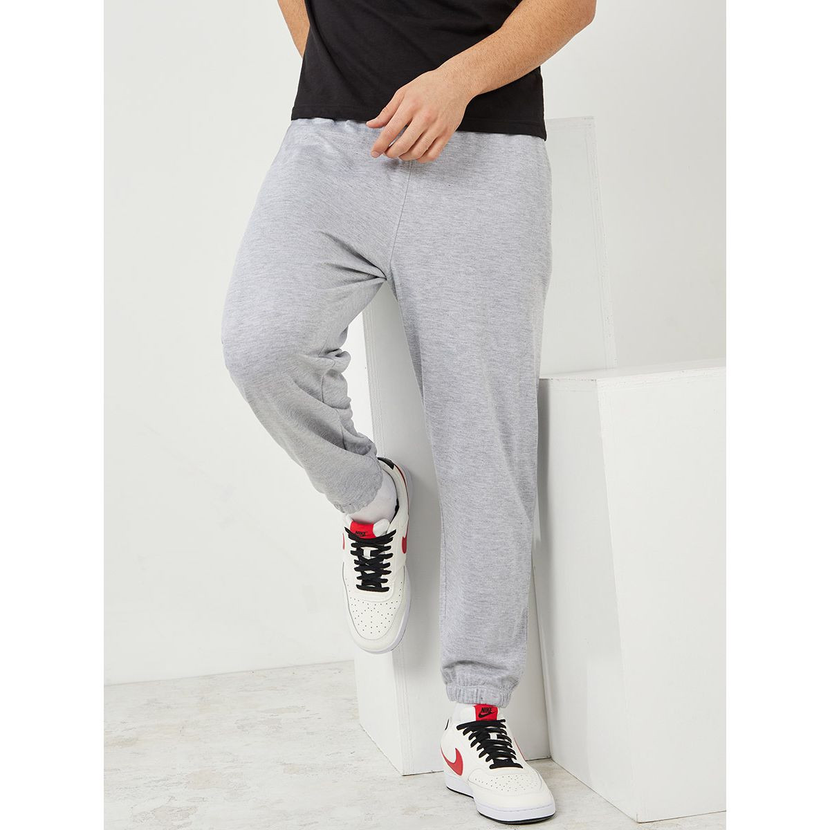 Styli Solid Oversized Fit Striped Cuff Joggers-men-clothing-bottoms-joggers-image-3