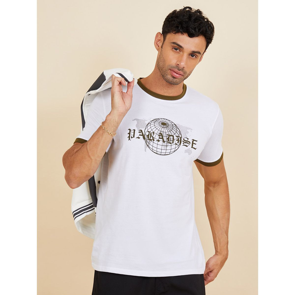 Styli Paradise Graphic Print Contrast Ringer Regular Fit T-shirt-men-clothing-tshirtsandpolos-tshirts-image-1