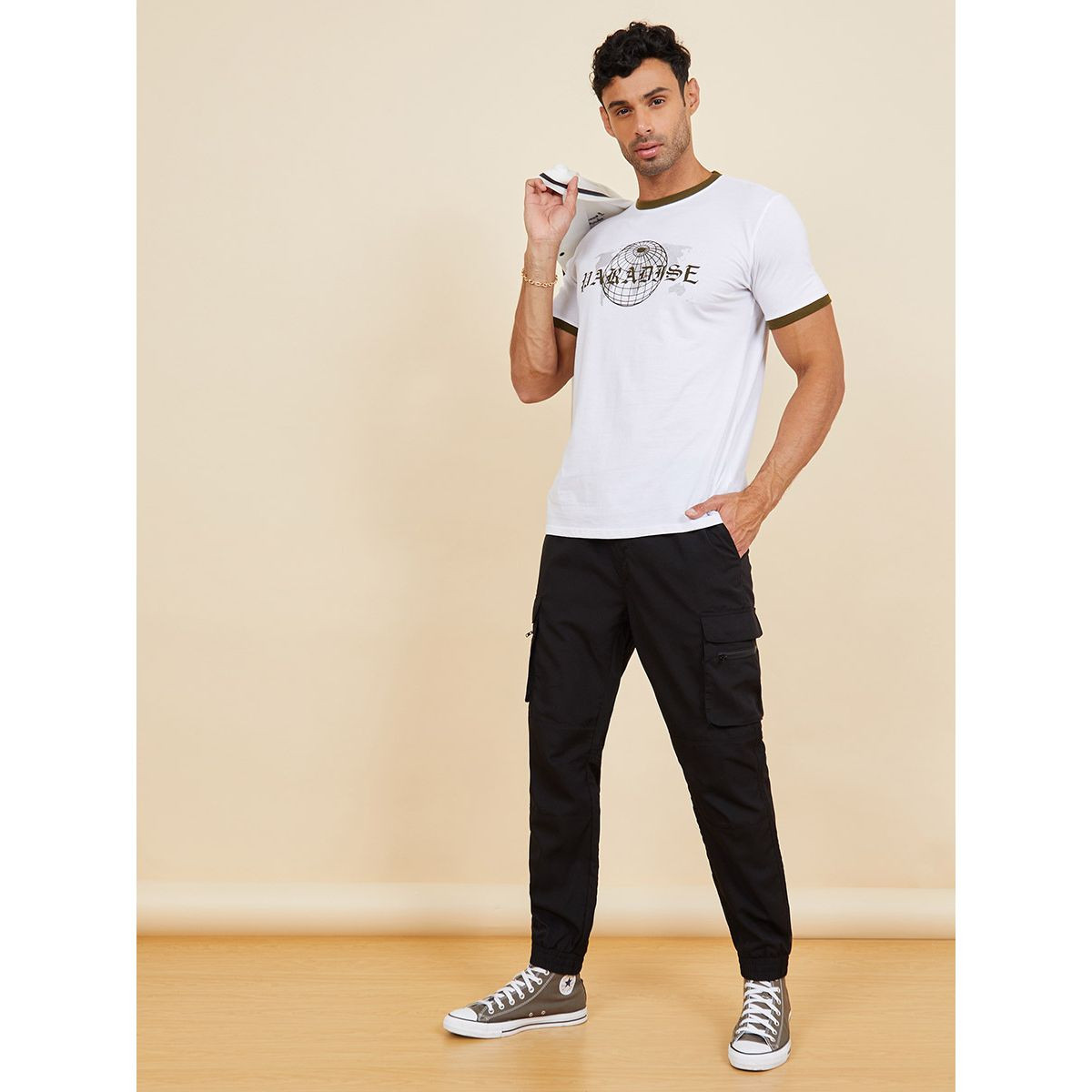 Styli Paradise Graphic Print Contrast Ringer Regular Fit T-shirt-men-clothing-tshirtsandpolos-tshirts-image-2