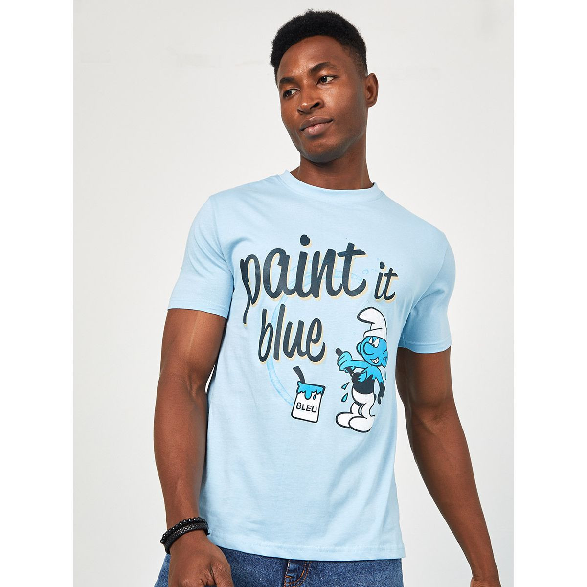 Styli Smurfs Graphic Print Regular Fit T-shirt-men-clothing-tshirtsandpolos-tshirts-image-1