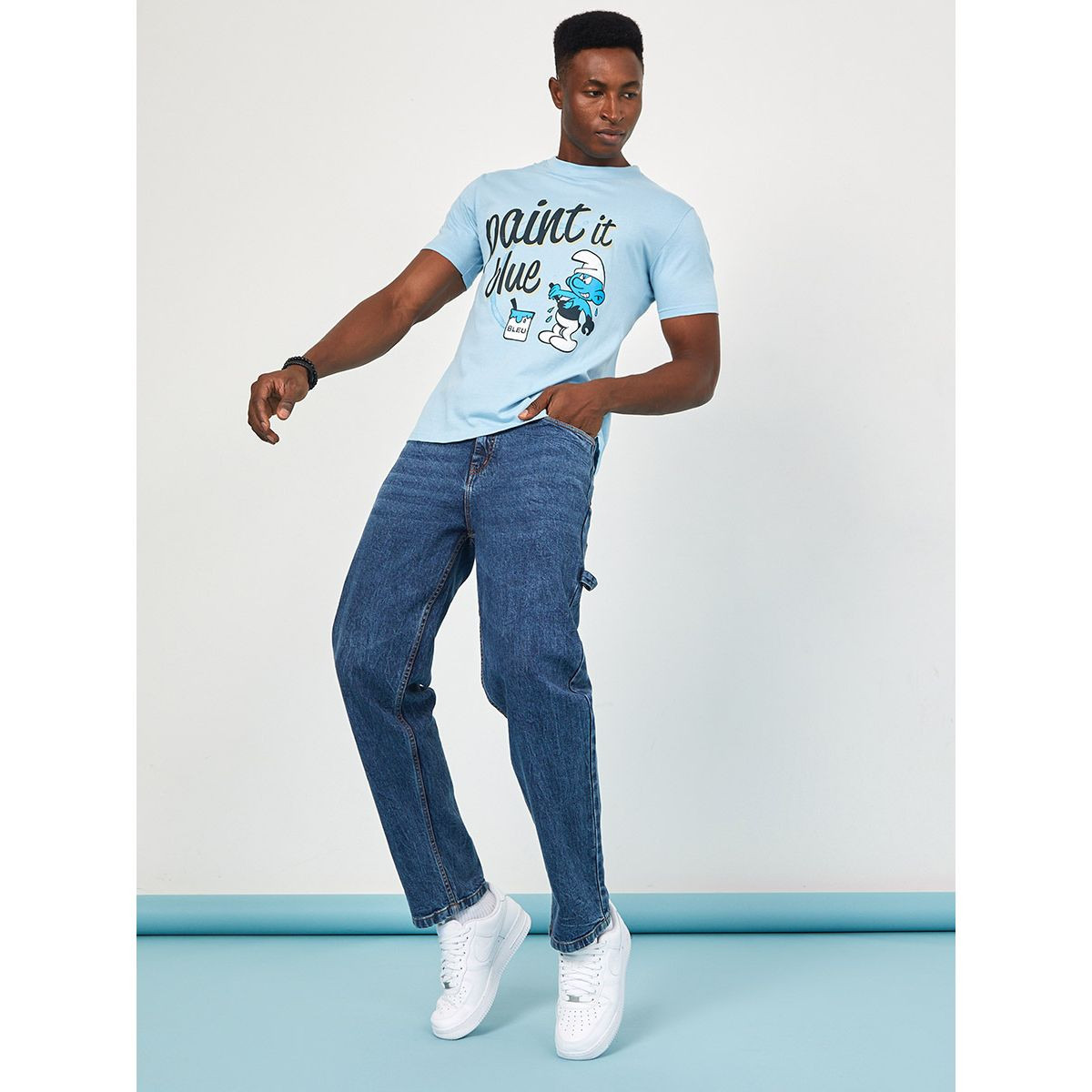 Styli Smurfs Graphic Print Regular Fit T-shirt-men-clothing-tshirtsandpolos-tshirts-image-2