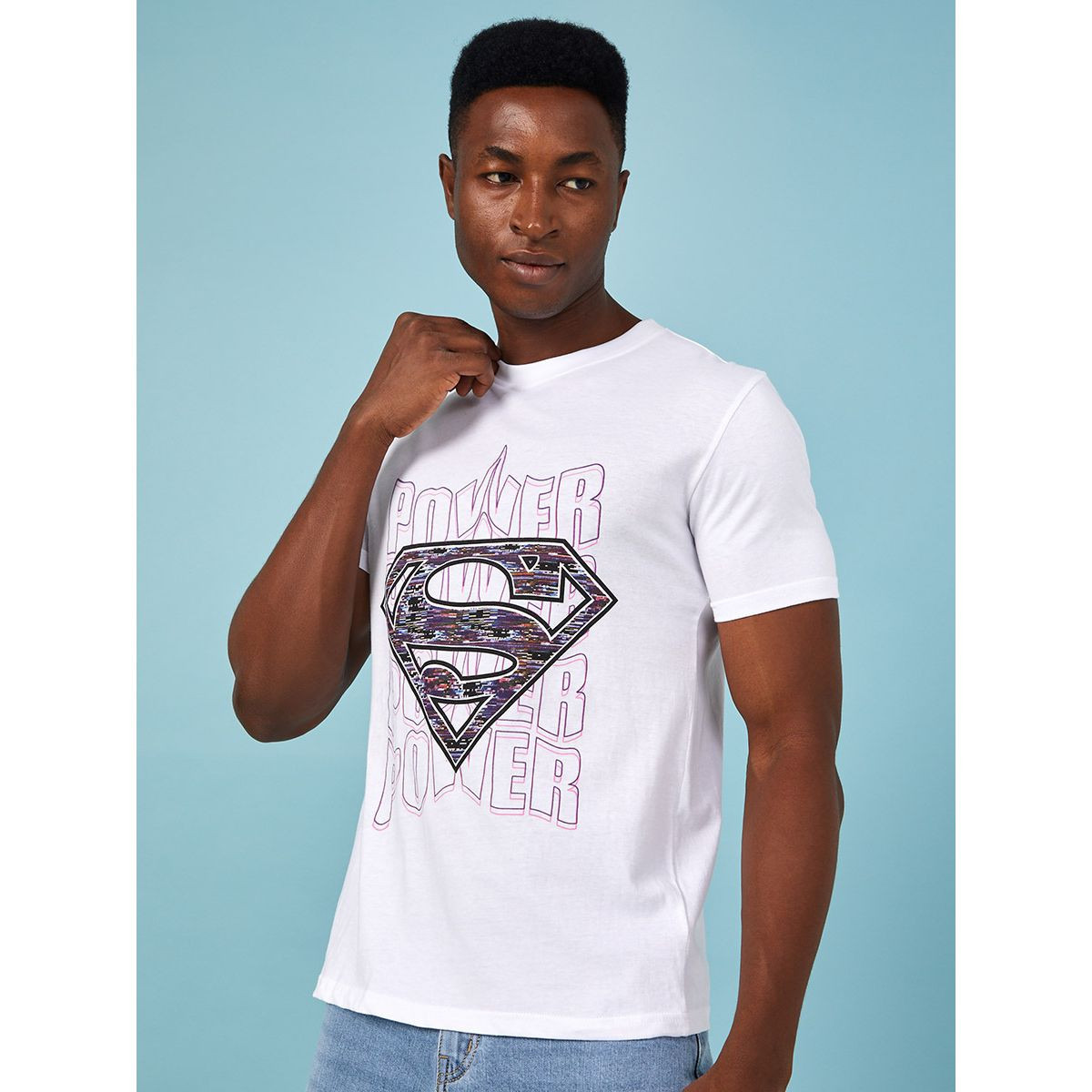 Styli Superman Graphic Print Regular Fit T-shirt-men-clothing-tshirtsandpolos-tshirts-image-1