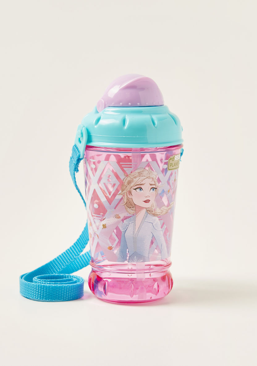 Frozen II Printed Bottle with Cap and Strap - 440 ml-Mealtime Essentials-image-0