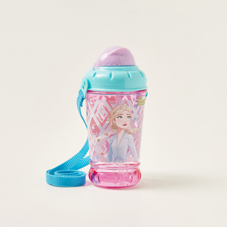 Frozen II Printed Bottle with Cap and Strap - 440 ml