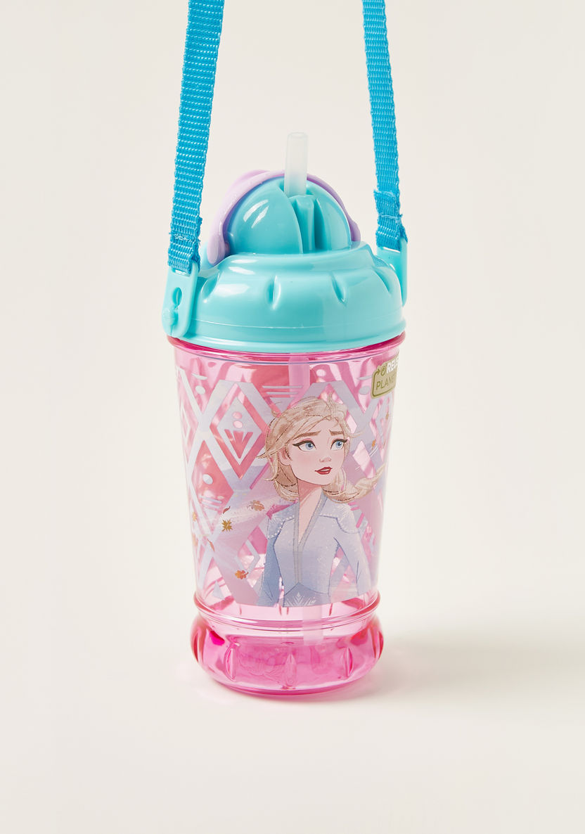 Frozen II Printed Bottle with Cap and Strap - 440 ml-Mealtime Essentials-image-1