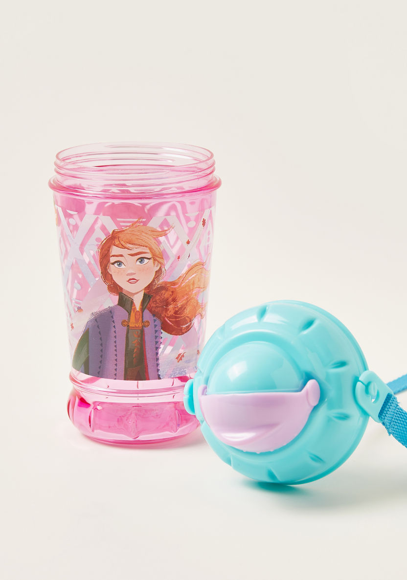 Frozen II Printed Bottle with Cap and Strap - 440 ml-Mealtime Essentials-image-3