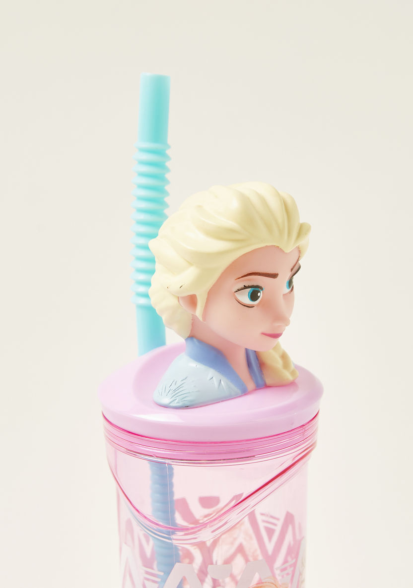 Disney 3D Elsa Figurine Tumbler with Straw - 360 ml-Mealtime Essentials-image-1