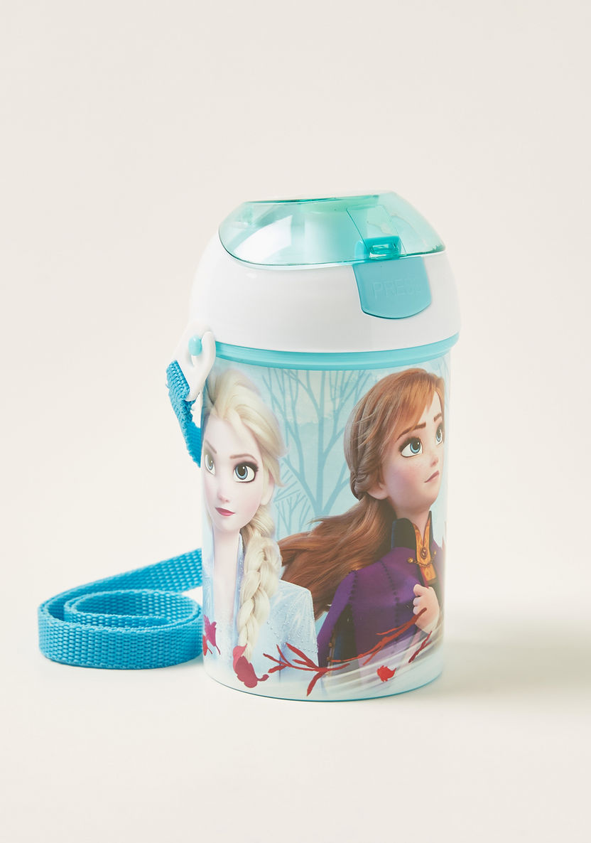 Frozen II Printed Canteen Bottle with Cap and Strap - 450 ml-Mealtime Essentials-image-0