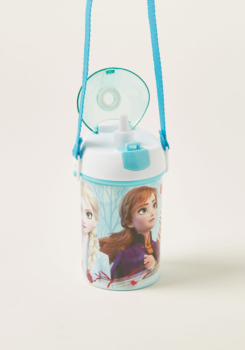 Frozen II Printed Canteen Bottle with Cap and Strap - 450 ml-Mealtime Essentials-image-1
