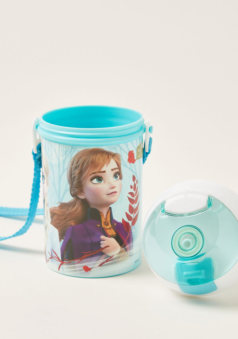 Frozen II Printed Canteen Bottle with Cap and Strap - 450 ml-Mealtime Essentials-image-3