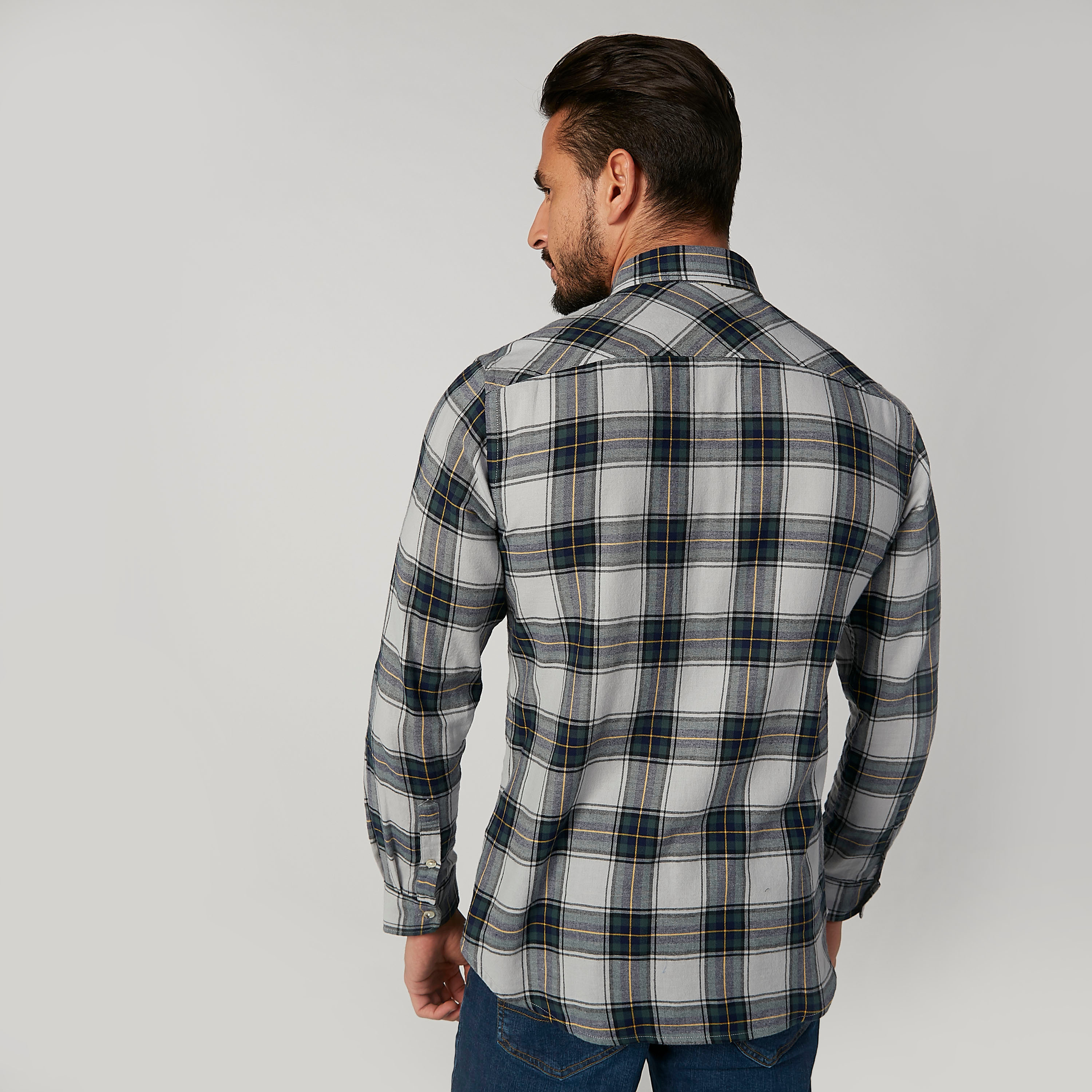 قميص كاروهات منسوج بأكمام طويلة من بوسيني-men-clothing-shirts-image-2