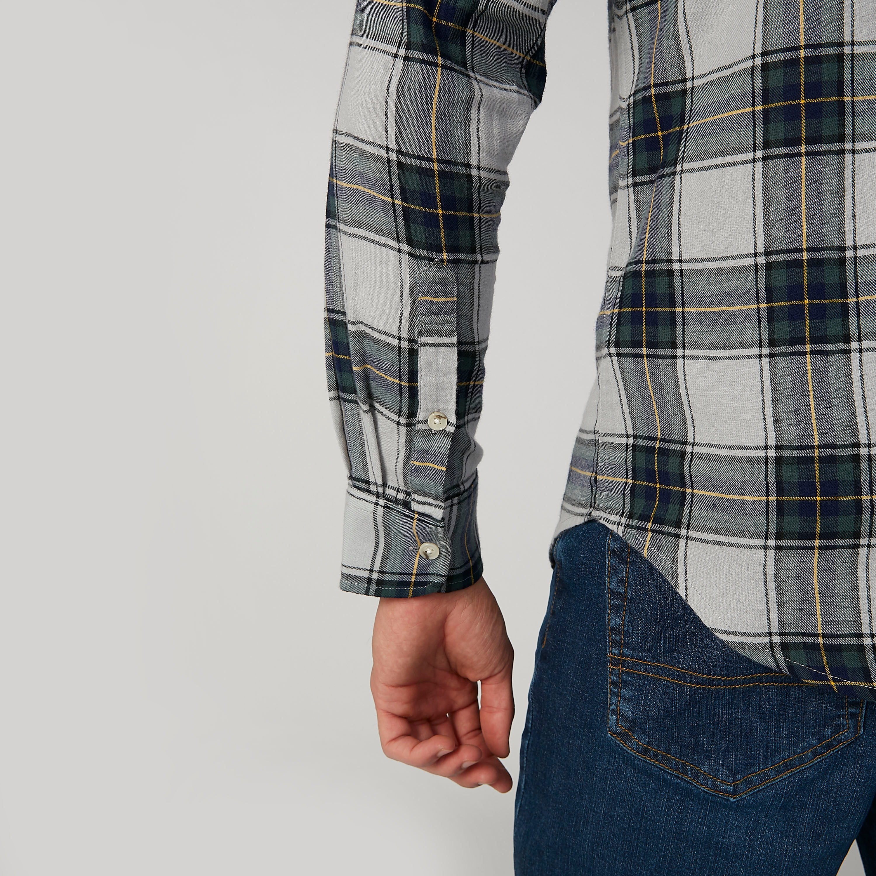 قميص كاروهات منسوج بأكمام طويلة من بوسيني-men-clothing-shirts-image-4