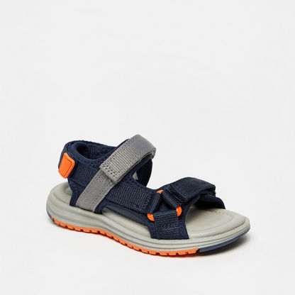 Juniors Textured Floaters Sandals with Hook and Loop Closure-Baby Boy%27s Sandals-image-1