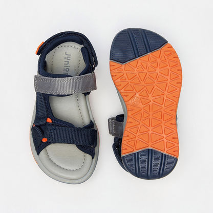 Juniors Textured Floaters Sandals with Hook and Loop Closure-Baby Boy%27s Sandals-image-4