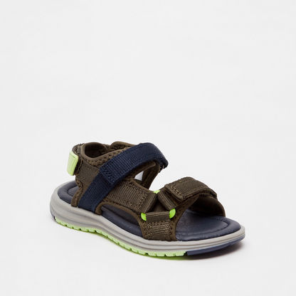 Juniors Textured Floaters Sandals with Hook and Loop Closure-Baby Boy%27s Sandals-image-1