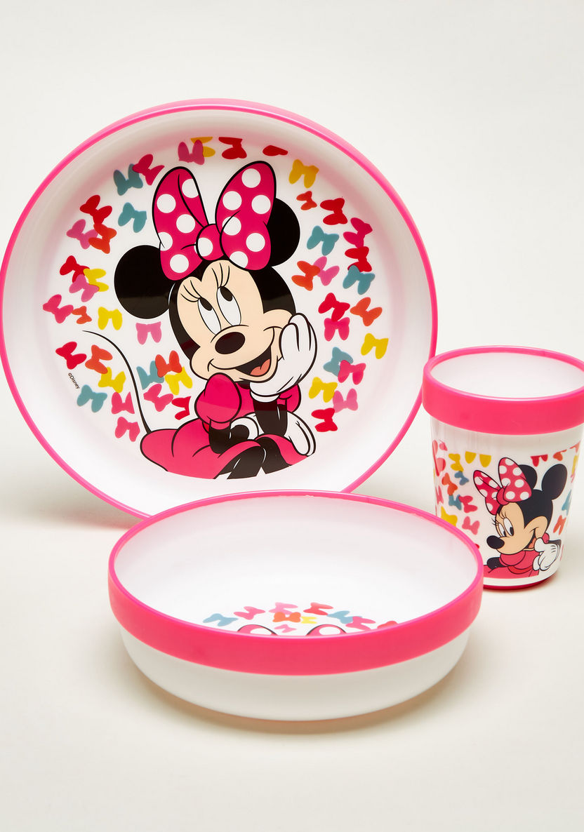 Disney Minnie Mouse Print 3-Piece Dinner Set-Mealtime Essentials-image-0