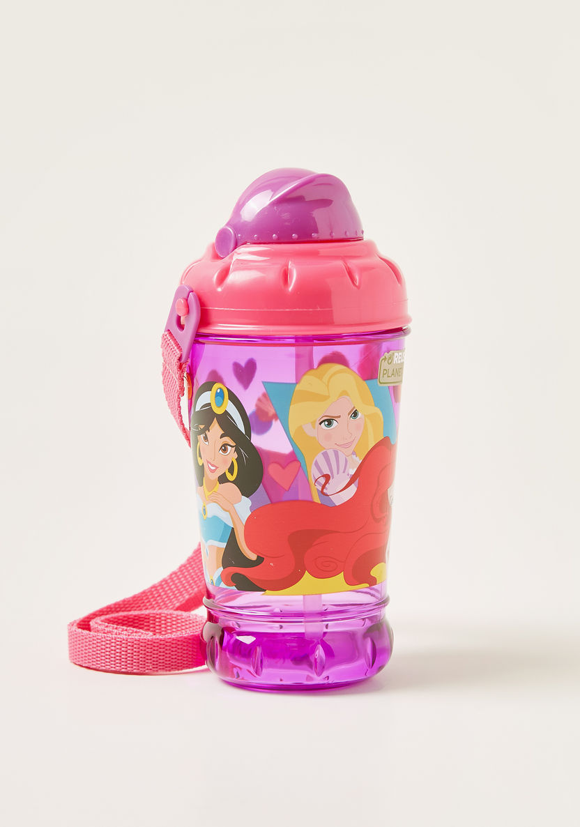Disney Princess Printed Bottle with Strap - 440 ml-Mealtime Essentials-image-0