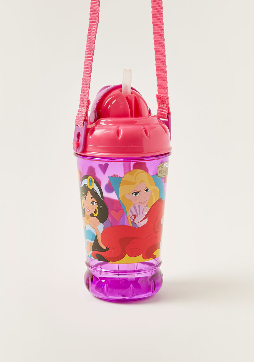Disney Princess Printed Bottle with Strap - 440 ml-Mealtime Essentials-image-1