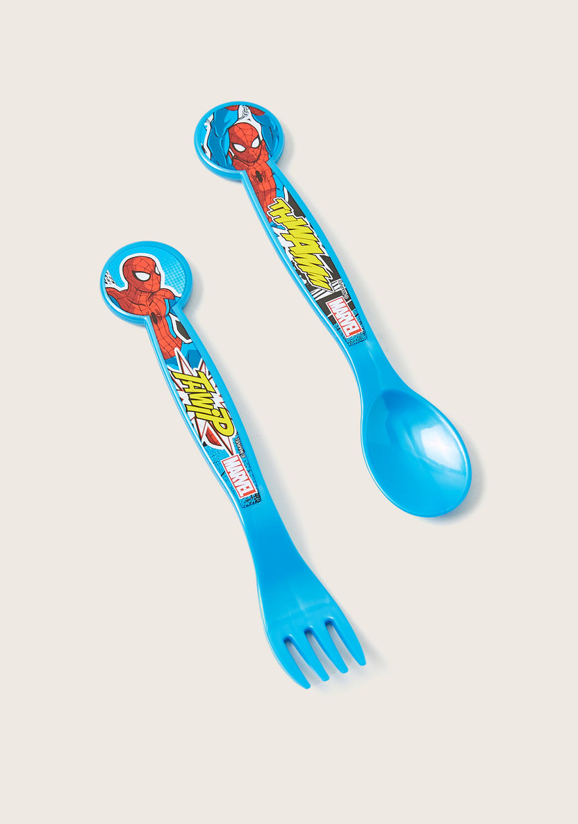 Spider-Man Print Spoon and Fork Set-Mealtime Essentials-image-0