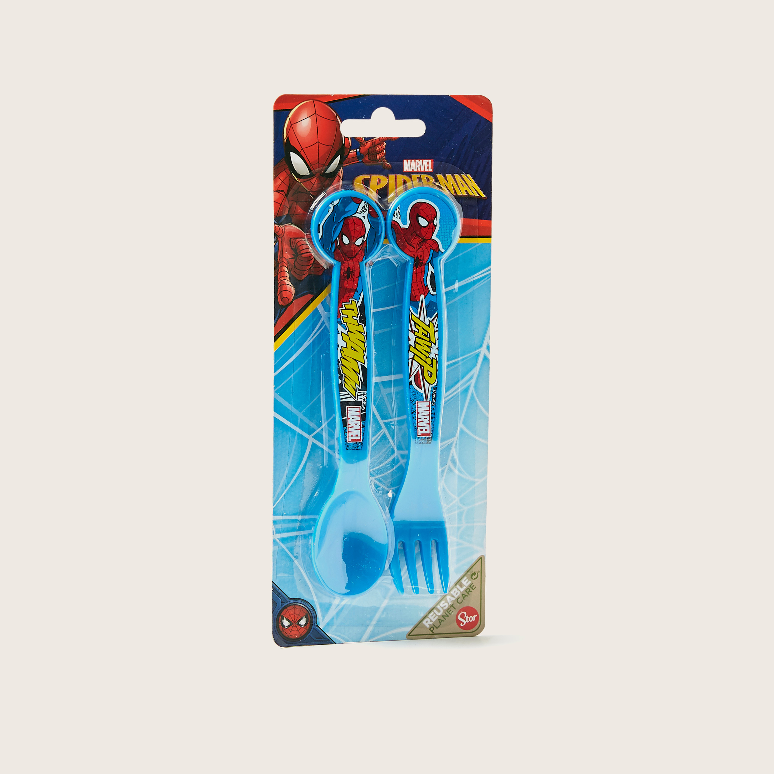 Spider-Man Print Spoon and Fork Set-baby-feeding-mealtimeessentials-image-4