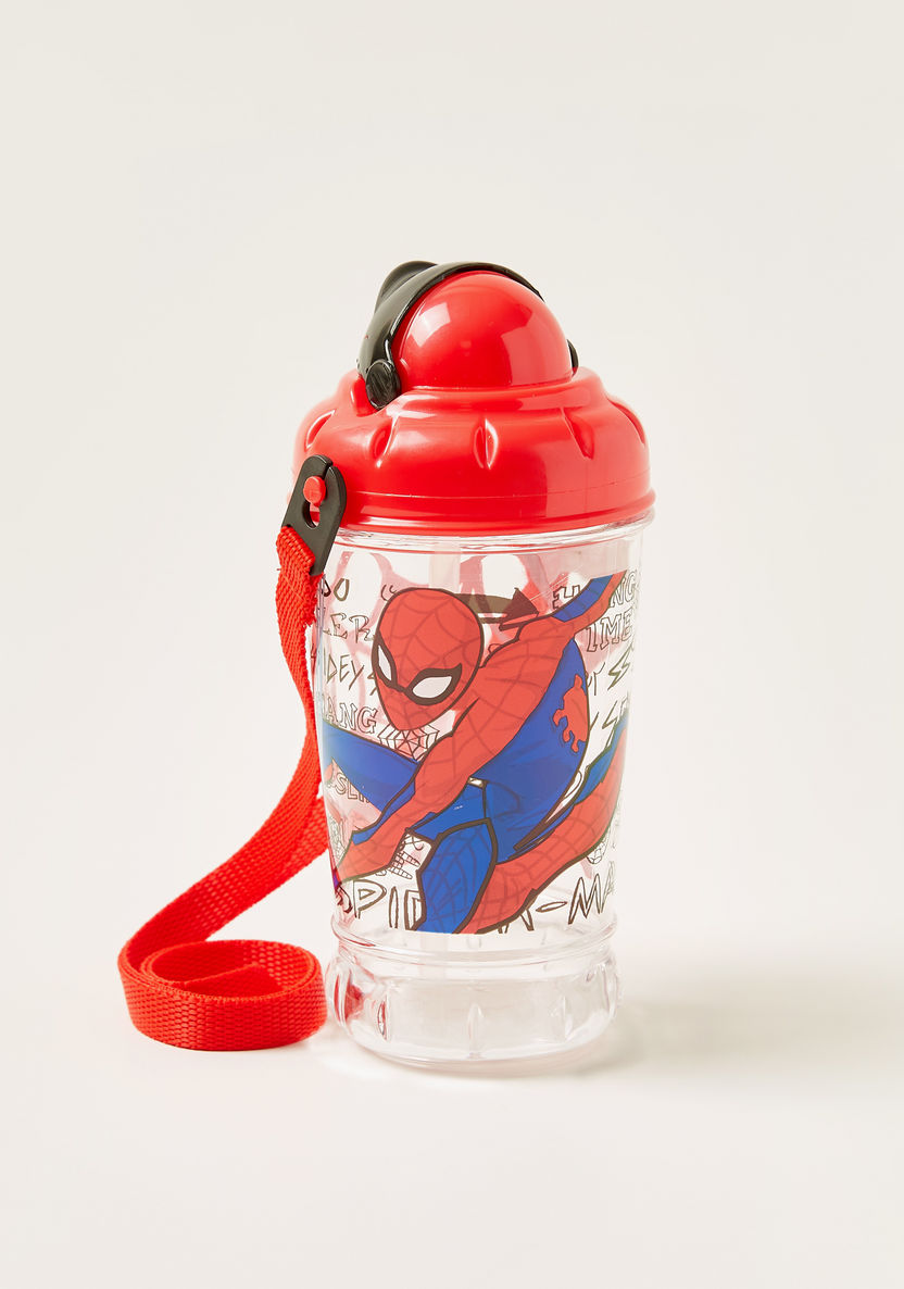 Spider-Man Print Bottle with Pop-Up Lid - 440 ml-Mealtime Essentials-image-0