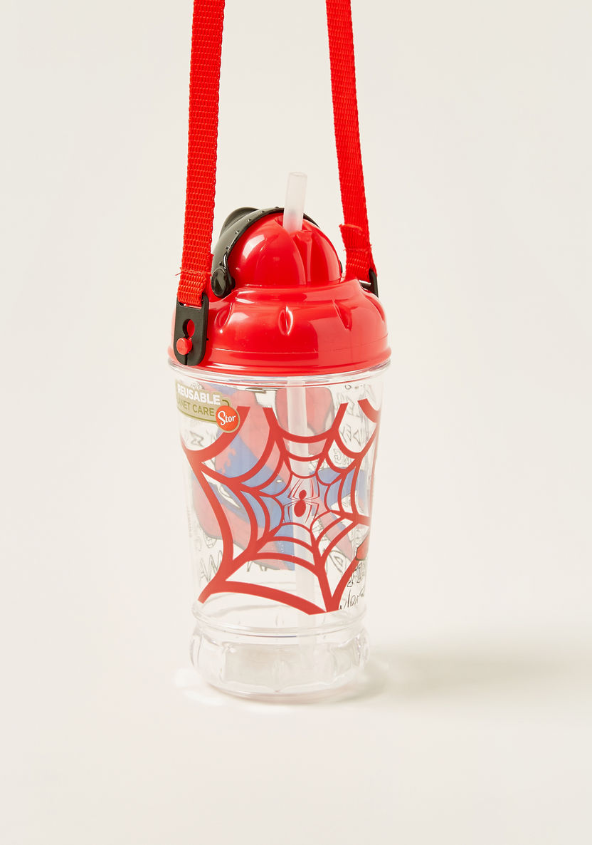 Spider-Man Print Bottle with Pop-Up Lid - 440 ml-Mealtime Essentials-image-1