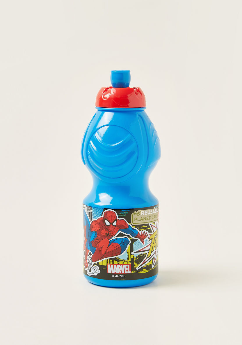Spider-Man Print Sports Bottle with Cap - 400 ml-Mealtime Essentials-image-0