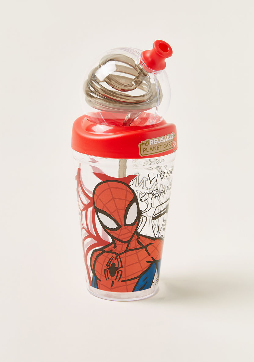 Spider-Man Print Straw Tumbler - 420 ml-Mealtime Essentials-image-0