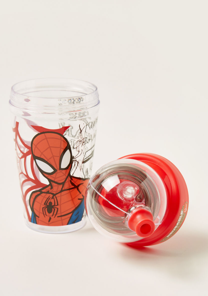 Spider-Man Print Straw Tumbler - 420 ml-Mealtime Essentials-image-2