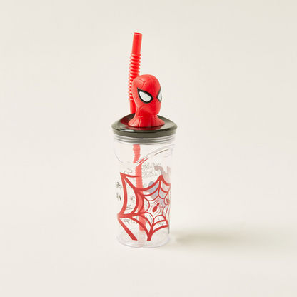 Spider-Man 3D Figurine Tumbler with Straw - 360 ml-Mealtime Essentials-image-0