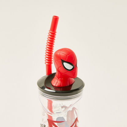 Spider-Man 3D Figurine Tumbler with Straw - 360 ml-Mealtime Essentials-image-1