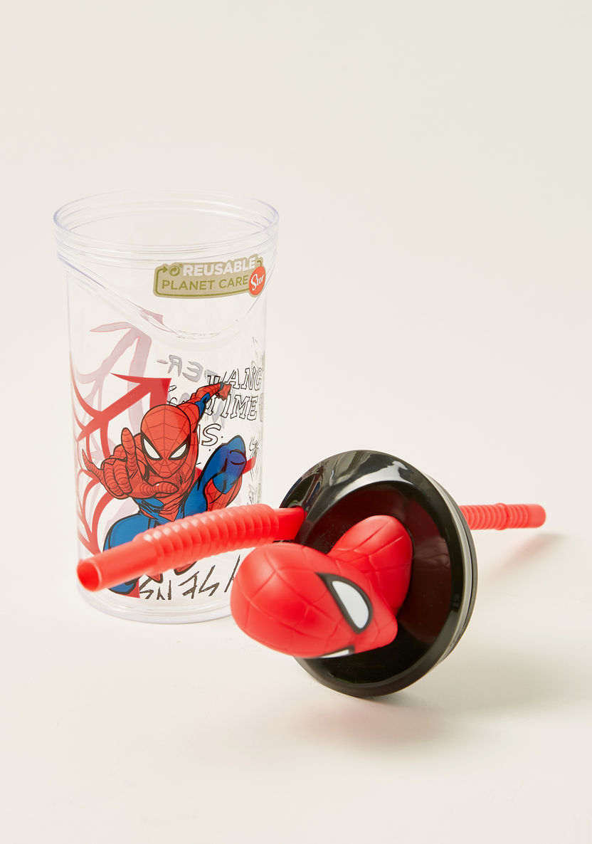 Spider-Man 3D Figurine Tumbler with Straw - 360 ml-Mealtime Essentials-image-2