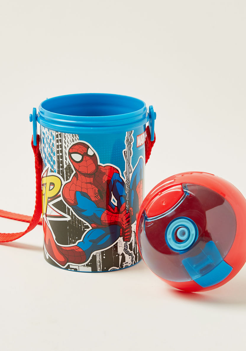 Spider-Man Print Bottle with Pop-Up Lid - 450 ml-Mealtime Essentials-image-3