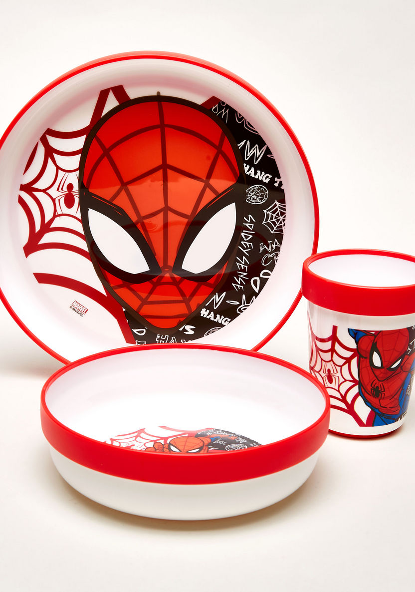 Spider-Man Print 3-Piece Dinner Set-Mealtime Essentials-image-0