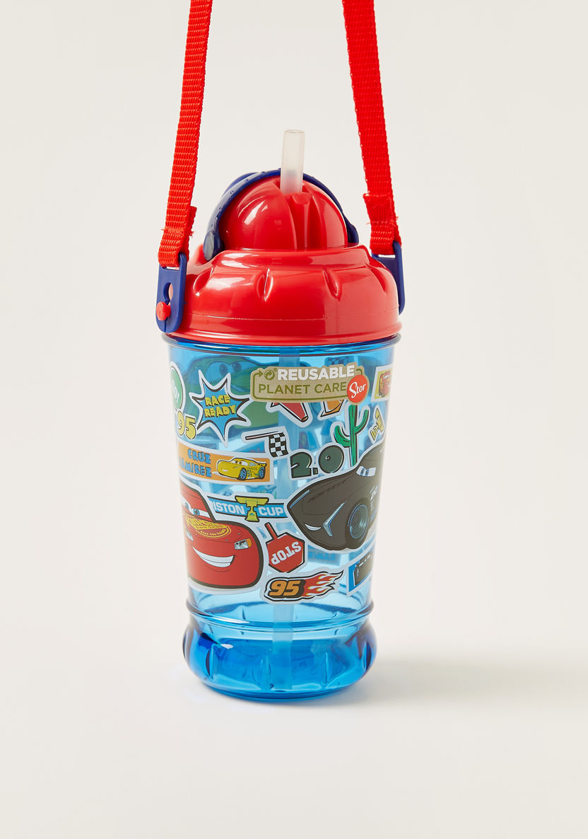 Cars Printed Bottle with Strap - 440 ml-Mealtime Essentials-image-1