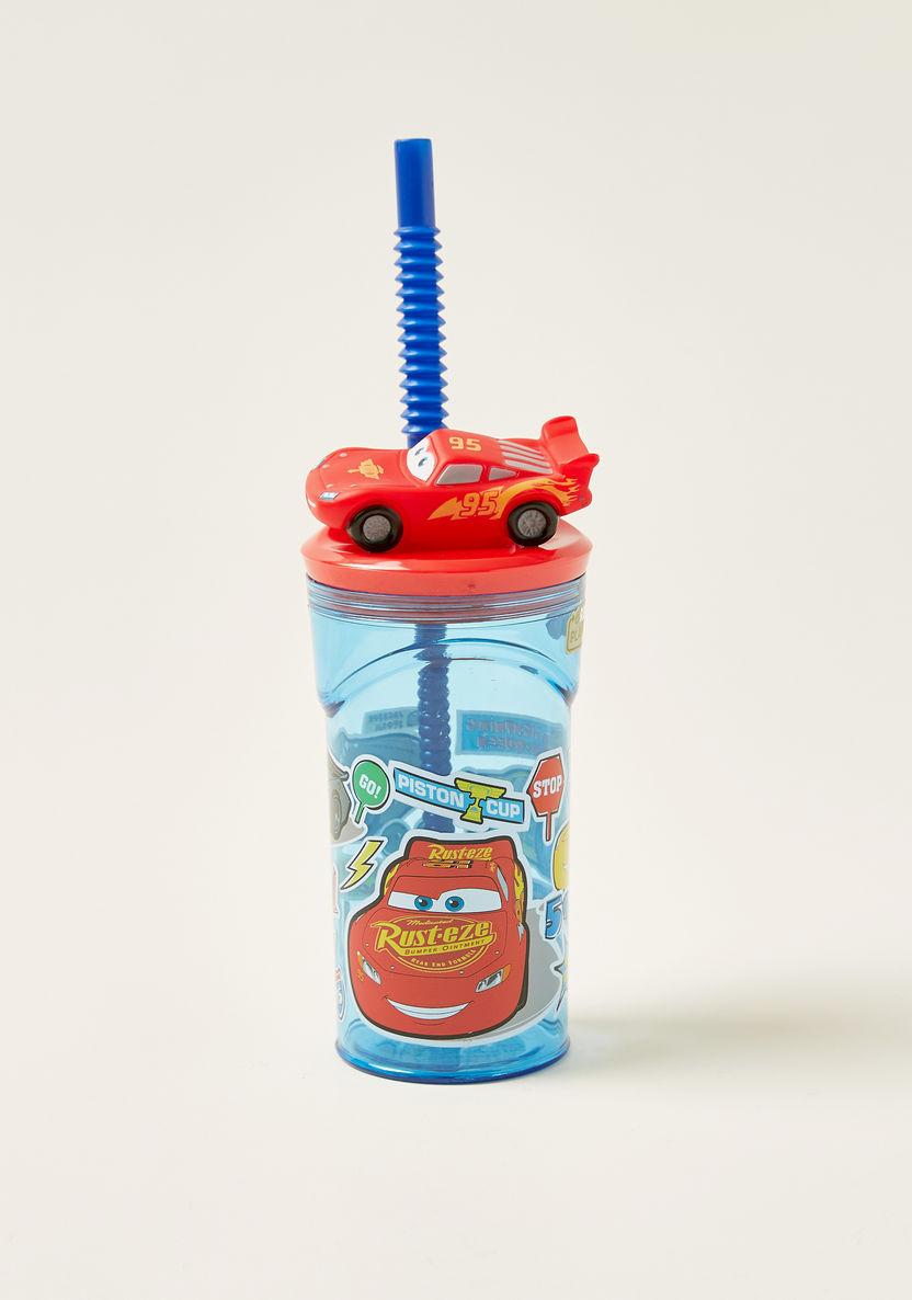 Disney 3D Cars Figurine Tumbler with Straw - 360 ml-Mealtime Essentials-image-0