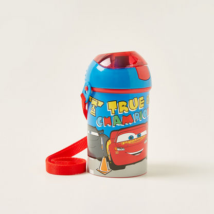 Cars Printed Bottle with Pop-Up Lid and Strap