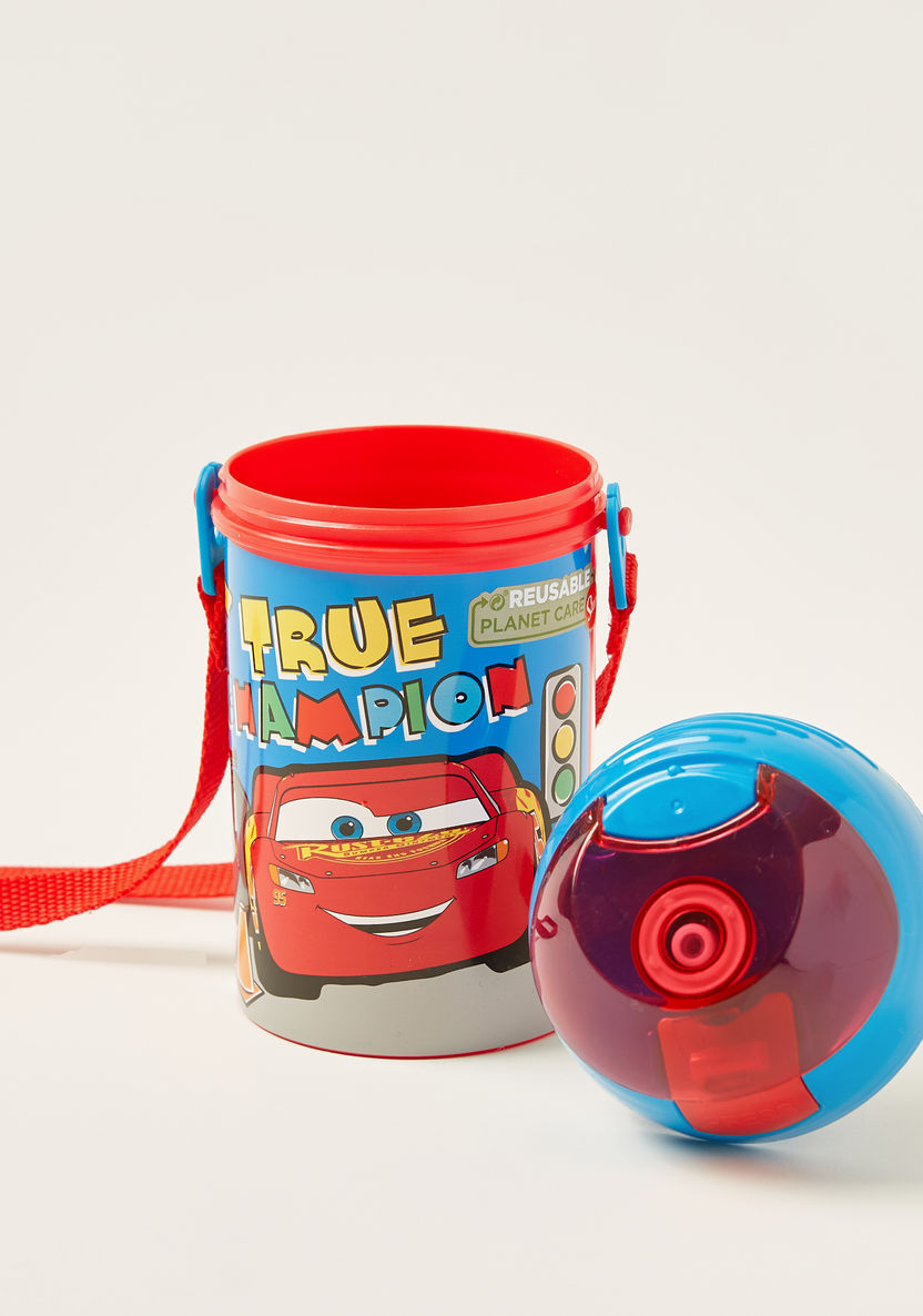 Cars Printed Bottle with Pop-Up Lid and Strap-Mealtime Essentials-image-3