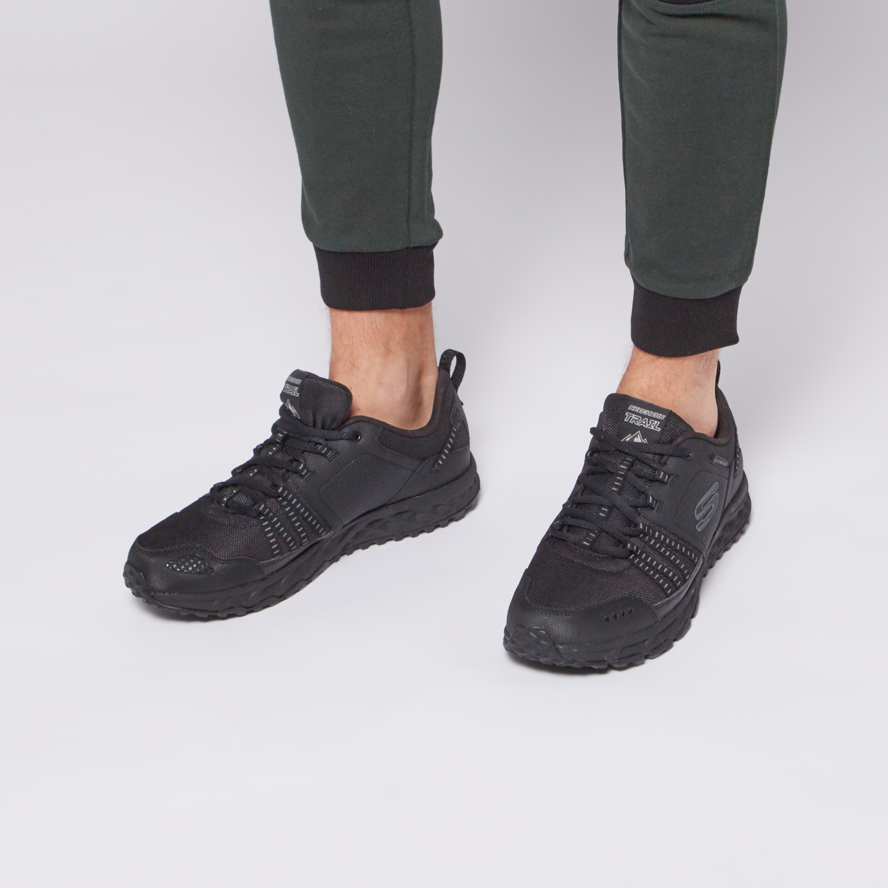 Skechers Textured Walking Shoes with Lace-Up Closure-sports-men-shoes-image-2