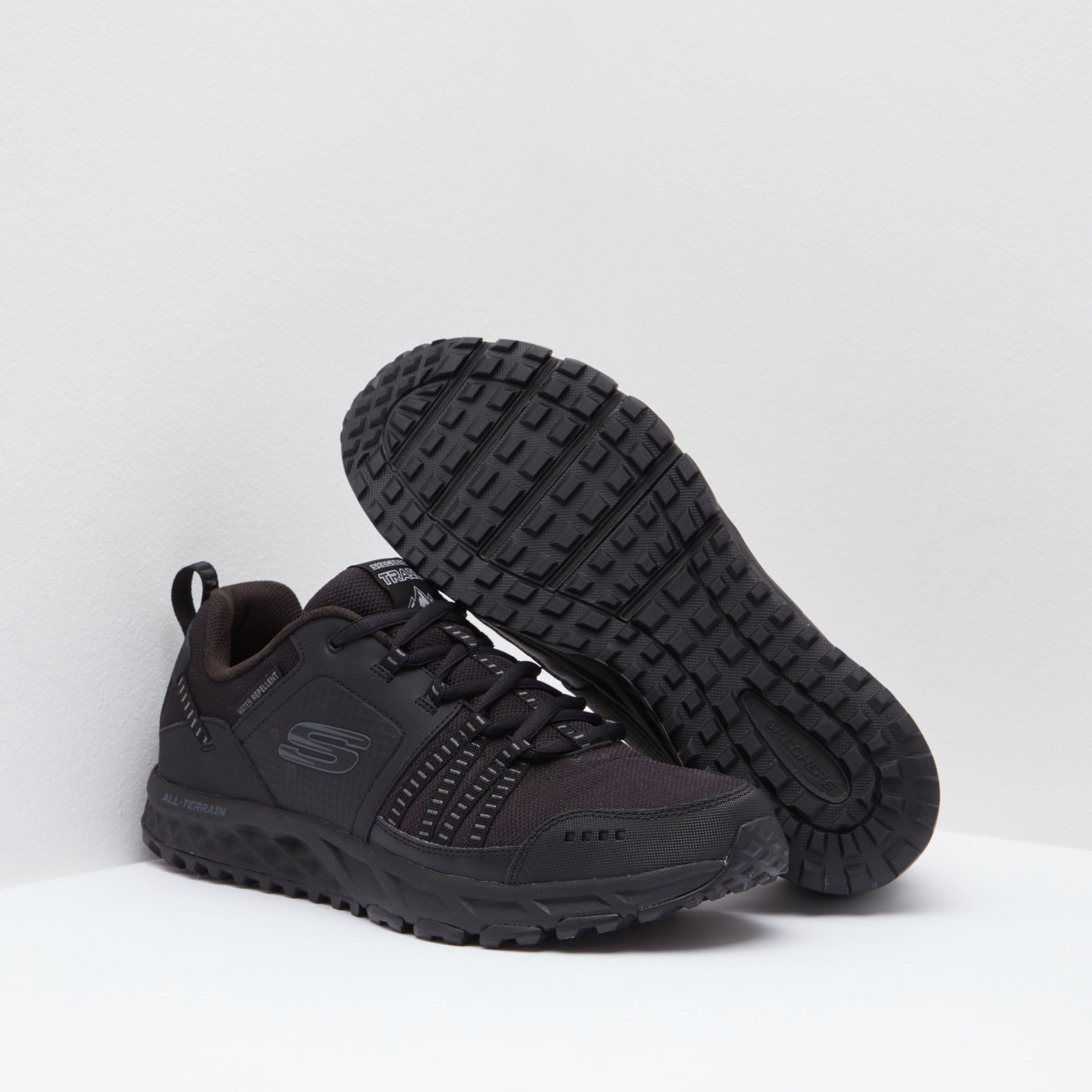 Skechers Textured Walking Shoes with Lace-Up Closure-sports-men-shoes-image-4