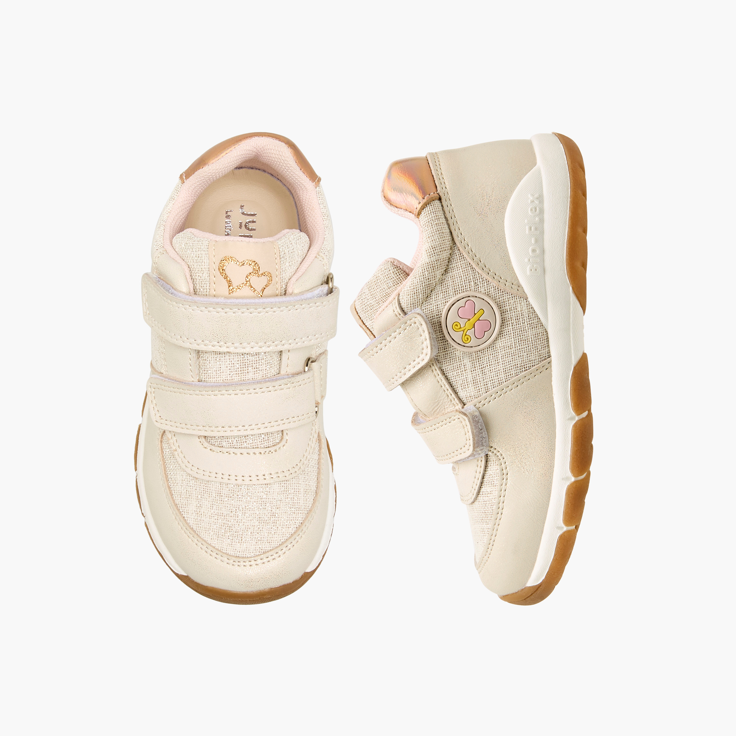 Juniors Butterfly Patch Sneakers with Hook and Loop Closure-girls-shoes-sneakers-image-1