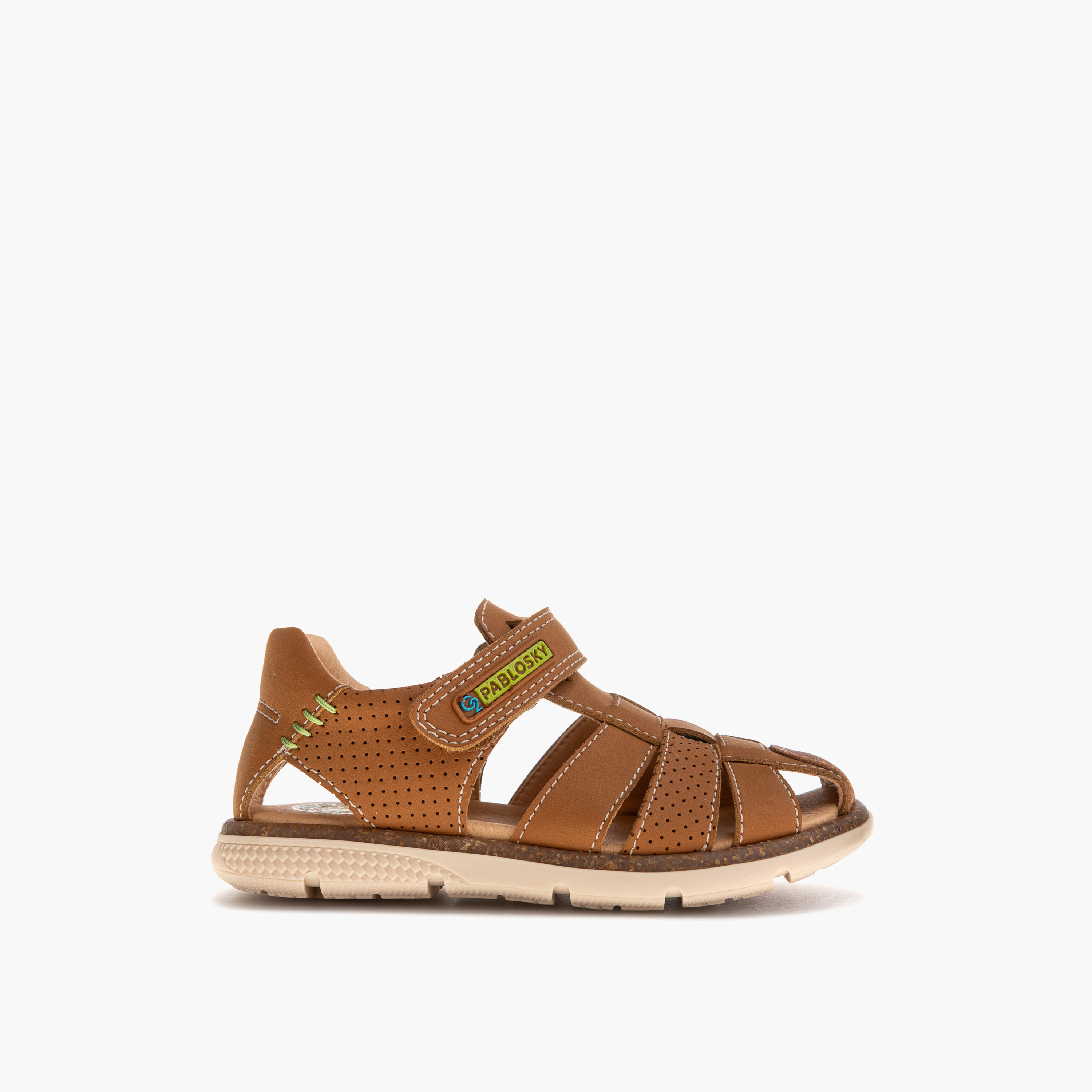 Pablosky Boys' Panelled Fisherman Sandals with Hook and Loop Closure-boys-shoes-sandals-image-2