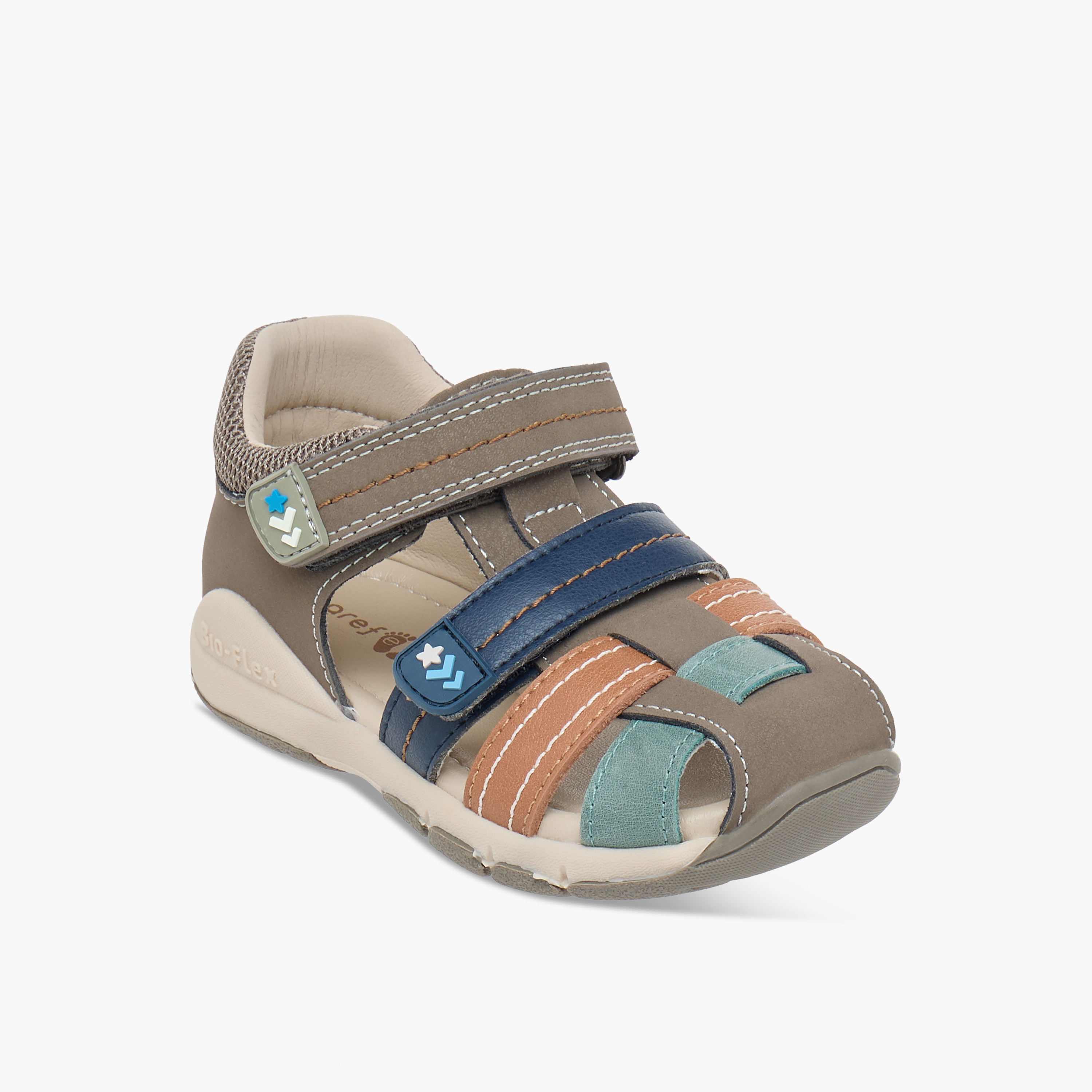 Barefeet Colourblock Strap Sandals with Hook and Loop Closure-boys-shoes-sandals-image-2