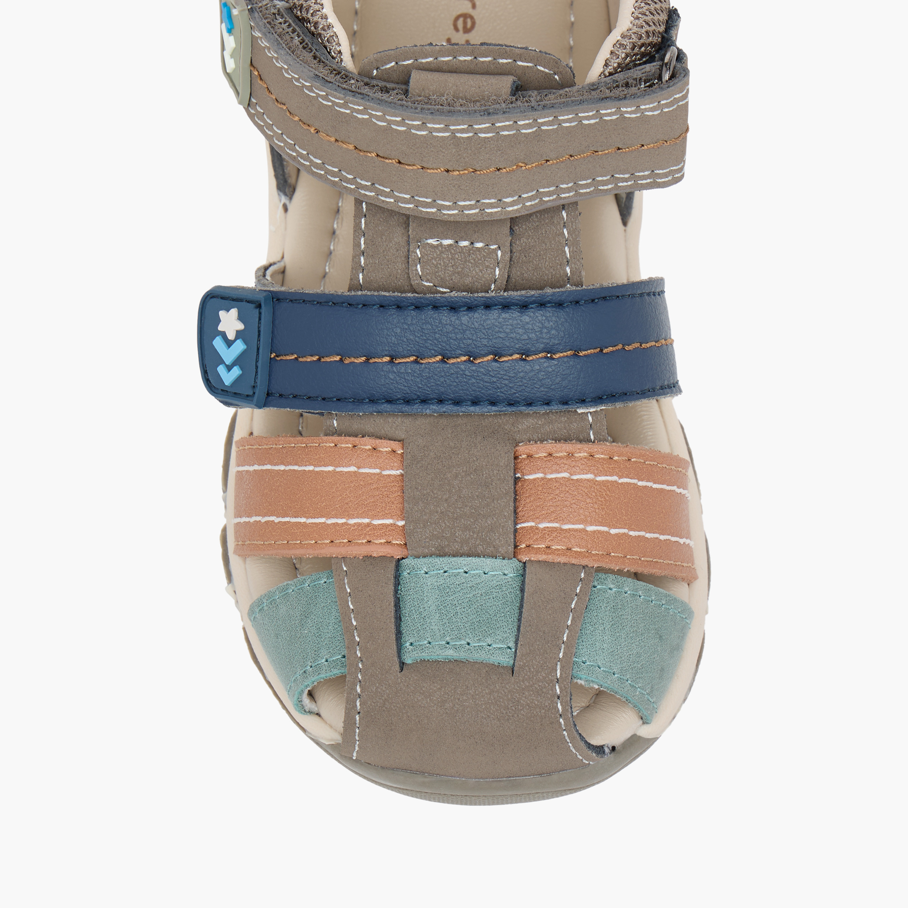 Barefeet Colourblock Strap Sandals with Hook and Loop Closure-boys-shoes-sandals-image-4