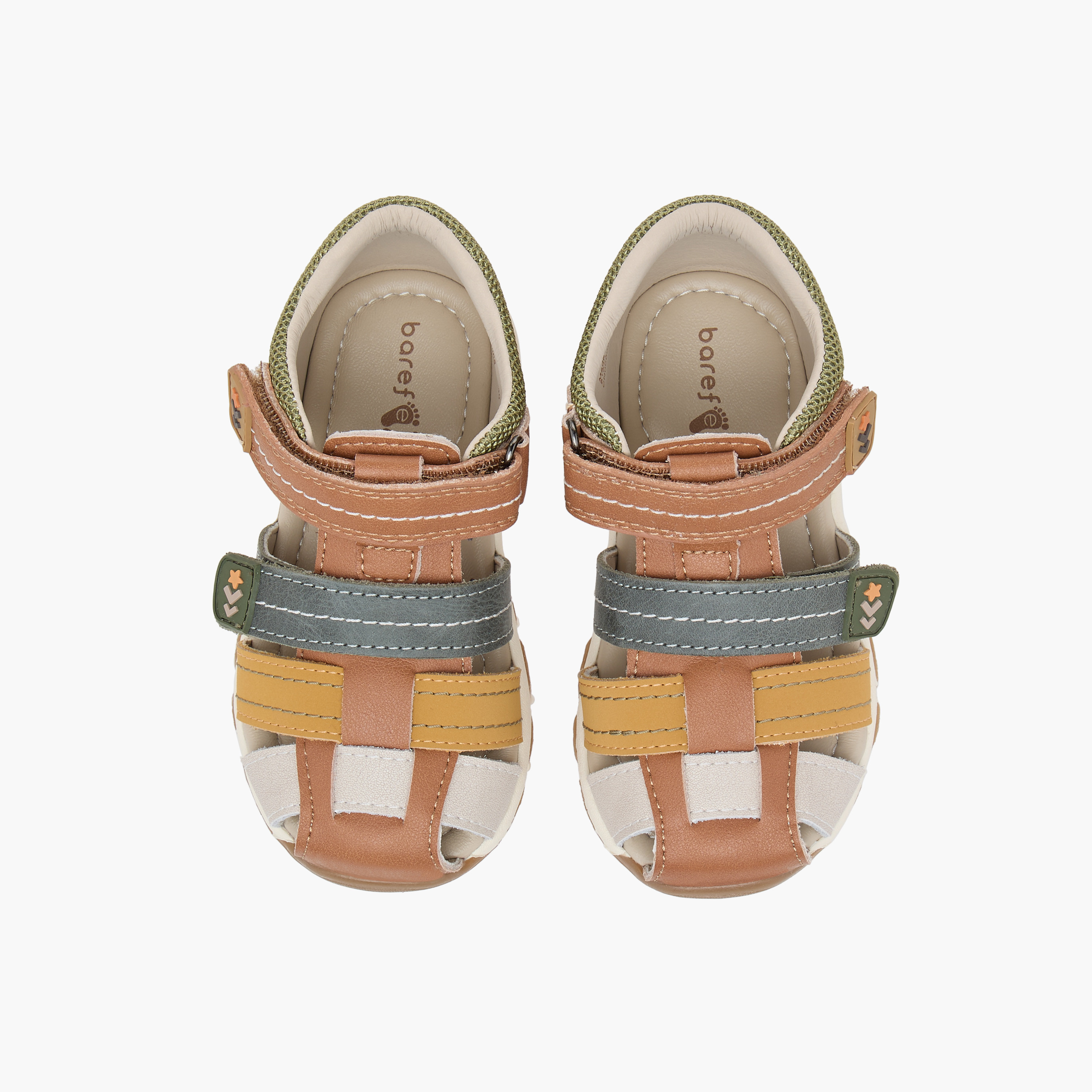 Barefeet Colourblock Strap Sandals with Hook and Loop Closure-boys-shoes-sandals-image-1