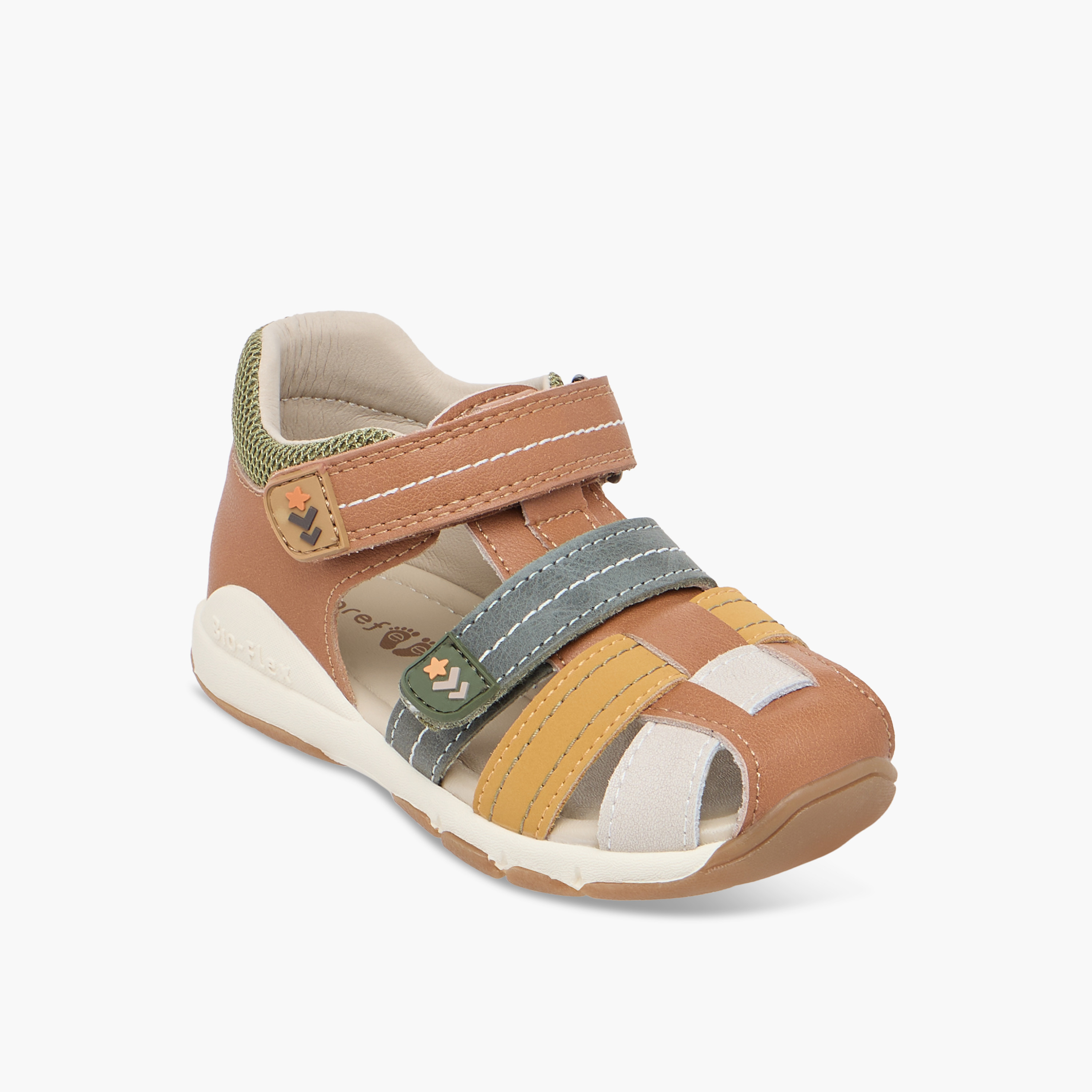 Barefeet Colourblock Strap Sandals with Hook and Loop Closure-boys-shoes-sandals-image-2
