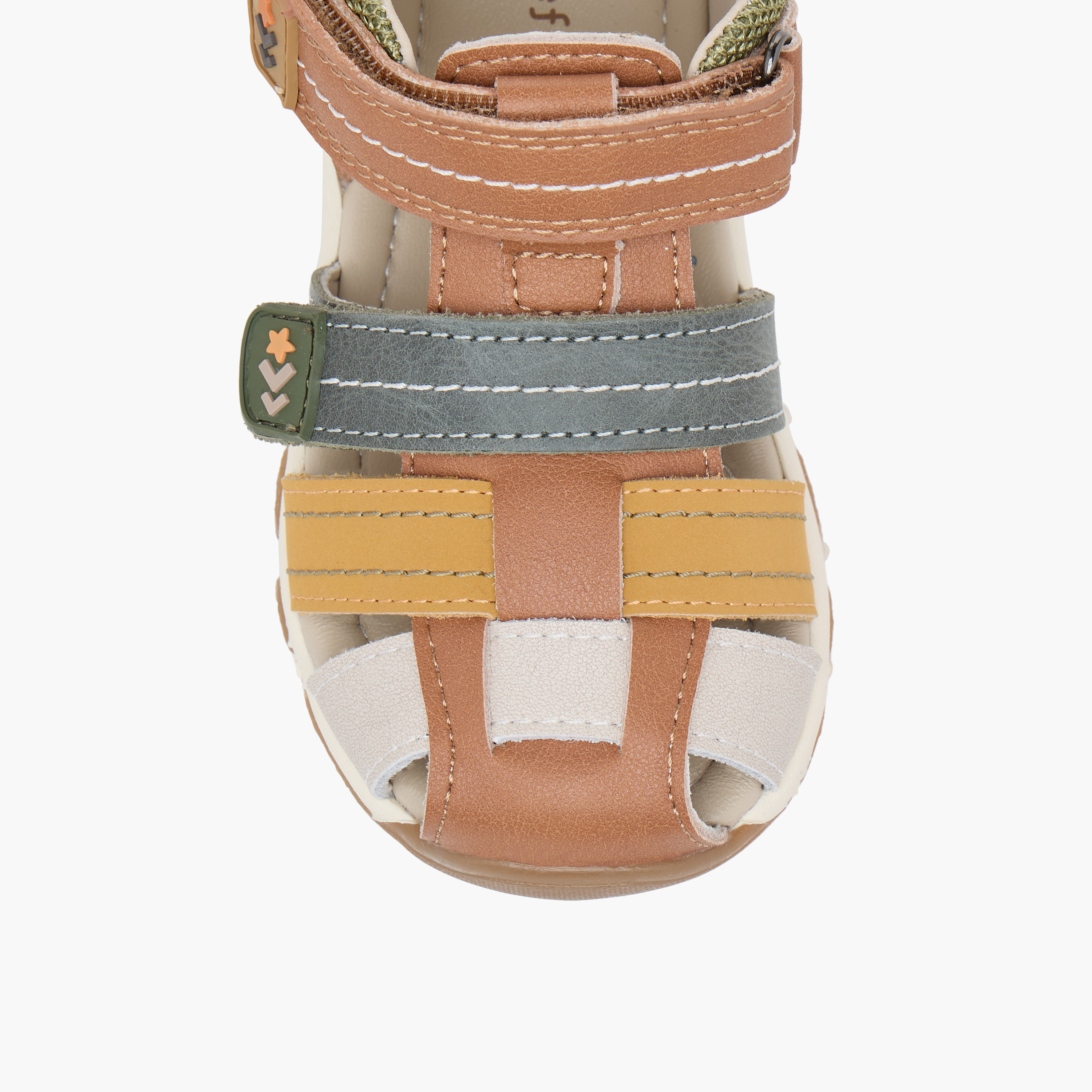 Barefeet Colourblock Strap Sandals with Hook and Loop Closure-boys-shoes-sandals-image-4
