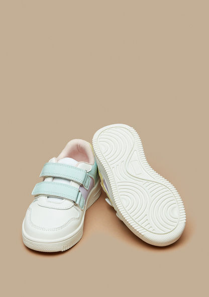Lee Cooper Girls' Panelled Sneakers with Hook and Loop Closure-Girl%27s Sneakers-image-2
