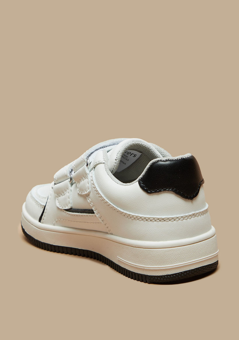 Juniors Solid Sneakers with Hook and Loop Closure-Boy%27s Sneakers-image-1